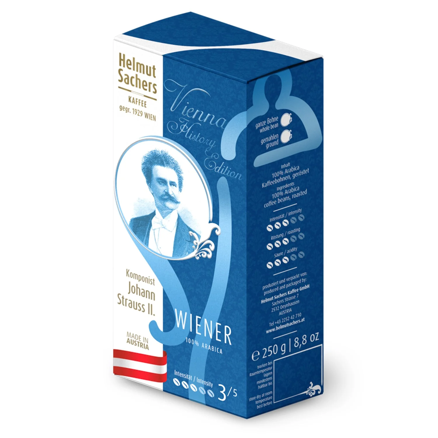 Helmut Sacher's Kaffee - Wiener Mischung 250g Viennese Ground Coffee